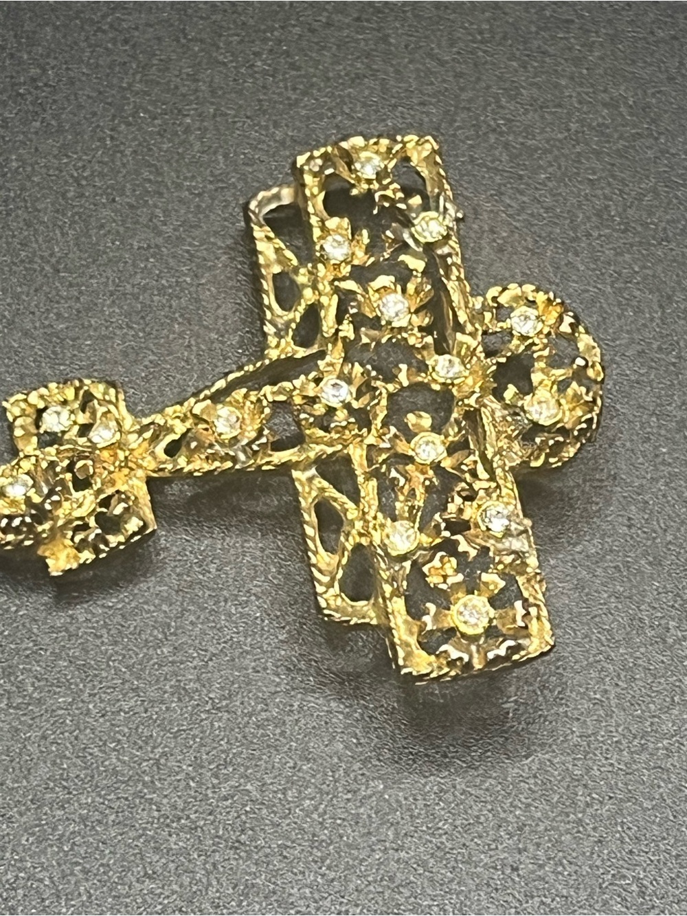 Vintage Gold Tone Rhinestone Airplane Brooch Pin